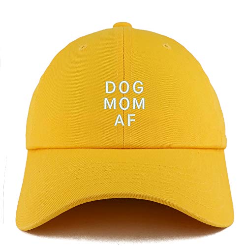 Trendy Apparel Shop Dog Mom AF Embroidered Solid Adjustable Unstructured Hat
