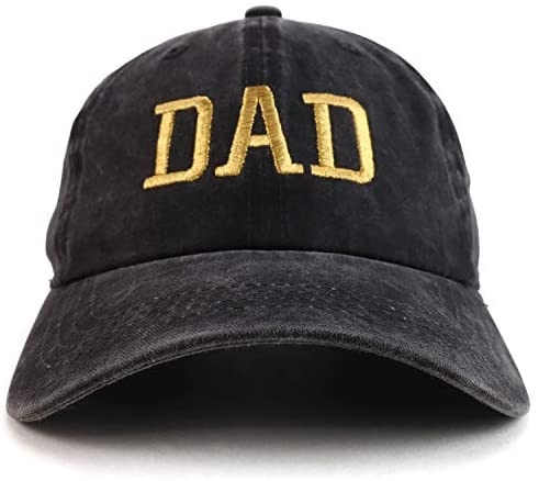 Trendy Apparel Shop Dad Capital Gold Thread Pigment Dyed Low Profile Cotton Cap