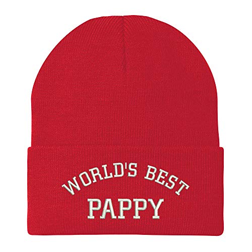 Trendy Apparel Shop World's Best Pappy Embroidered Winter Long Cuff Beanie