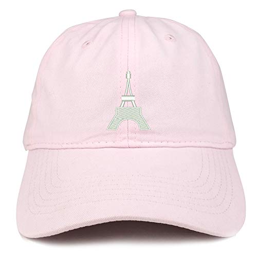 Trendy Apparel Shop Small Eifel Tower Embroidered Soft Crown 100% Brushed Cotton Cap