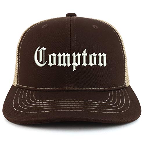 Trendy Apparel Shop Compton City Old English Two Tone Trucker Baseball Cap