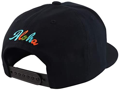 Trendy Apparel Shop Floral Aloha Embroidered 5 Panel Flatbill Snapback Baseball Cap