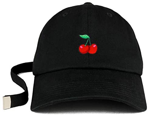 Trendy Apparel Shop Cherry Patch Unstructured Extra Long Strap Dad Hat