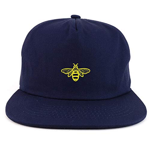 Trendy Apparel Shop Bee Embroidered Unstructured Flatbill Snapback Cap