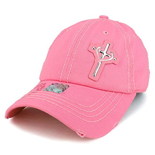 Trendy Apparel Shop Cross High Frequency Patch God is Love Women's Baseball Cap