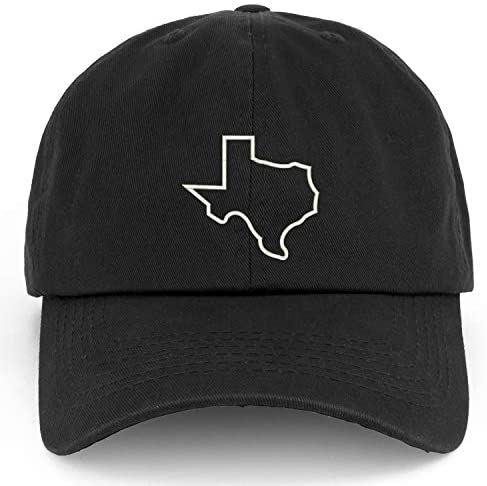 Trendy Apparel Shop XXL Texas State Outline Embroidered Unstructured Cotton Cap