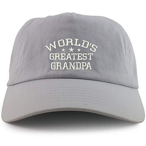 Trendy Apparel Shop World's Greatest Grandpa Embroidered 5 Panel Unstructured Soft Crown Baseball Cap