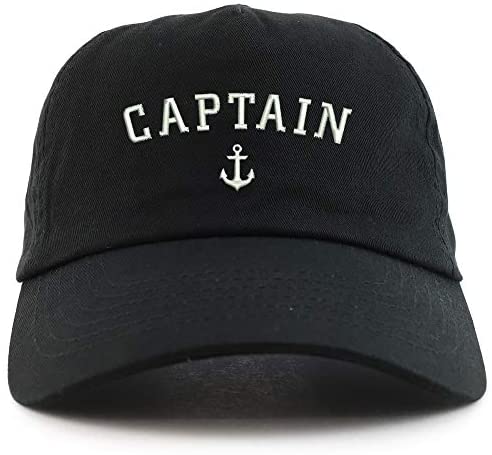 Trendy Apparel Shop Captain Anchor Embroidered 5 Panel Unstructured Soft Crown Baseball Cap