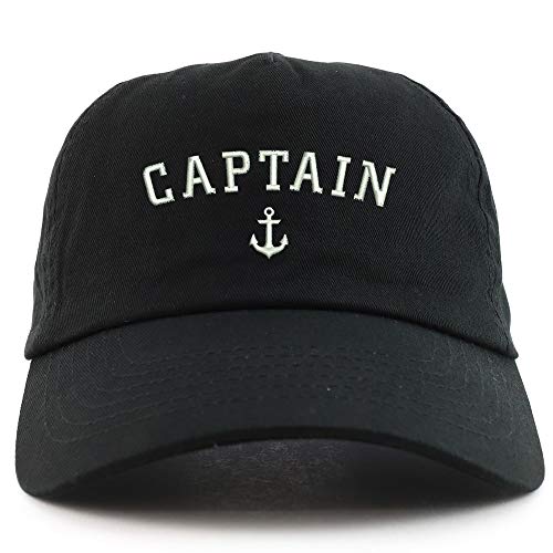 Trendy Apparel Shop Captain Anchor Embroidered 5 Panel Unstructured Soft Crown Baseball Cap