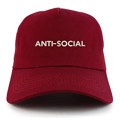 Trendy Apparel Shop Anti Social Cotton Unstructured 5 Panel Dad Baseball Cap