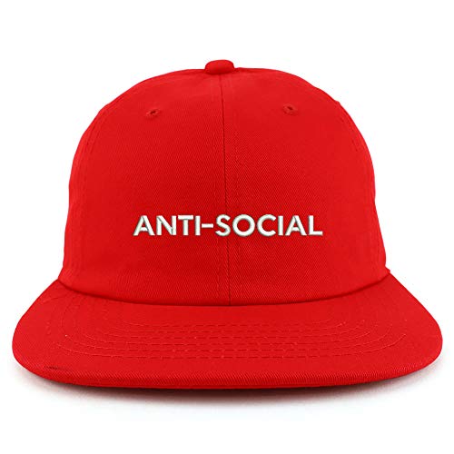 Trendy Apparel Shop Anti Social Embroidered Low Profile Cotton Snapback Cap