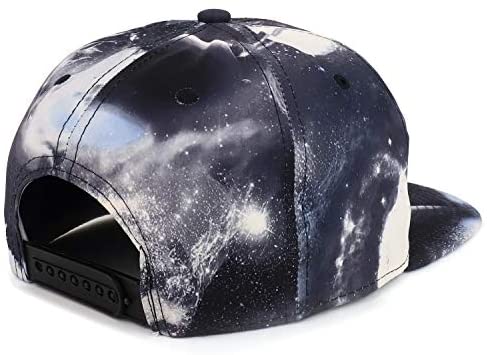 Trendy Apparel Shop Galaxy Space Printed Flatbill Snapback Baseball Cap