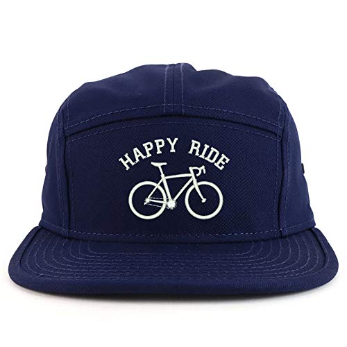Trendy Apparel Shop Happy Ride Embroidered 5 Panel Racer Baseball Cap
