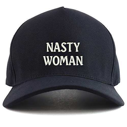 Trendy Apparel Shop Nasty Woman Embroidered Oversized 5 Panel XXL Baseball Cap