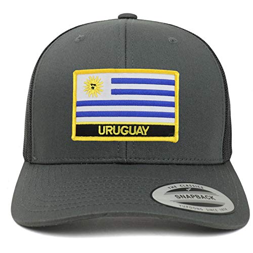 Trendy Apparel Shop Uruguay Flag Patch Retro Trucker Mesh Cap