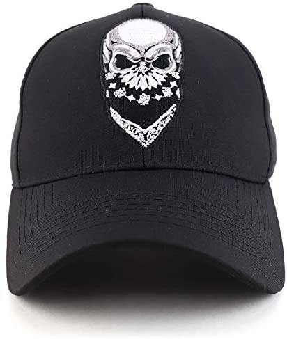 Trendy Apparel Shop Skull Bandana Embroidered Structured Baseball Cap