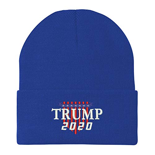 Trendy Apparel Shop Trump 2020 Shield Embroidered Winter Knitted Long Beanie