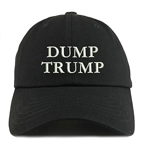 Trendy Apparel Shop Dump Trump Embroidered Solid Adjustable Unstructured Hat