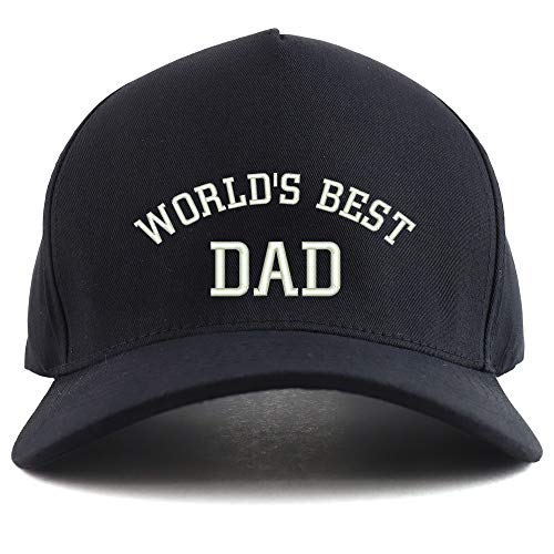 Trendy Apparel Shop World's Best Dad Embroidered Oversized 5 Panel XXL Baseball Cap