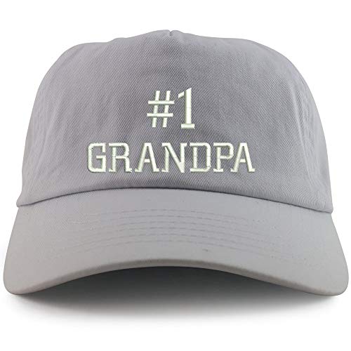 Trendy Apparel Shop Number 1 Grandpa Embroidered 5 Panel Unstructured Soft Crown Baseball Cap