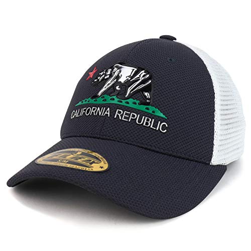 Trendy Apparel Shop High Frequency California Bear Structured Trucker Mesh Cap