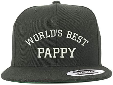 Trendy Apparel Shop Flexfit XXL World's Best Pappy Embroidered Structured Flatbill Snapback Cap