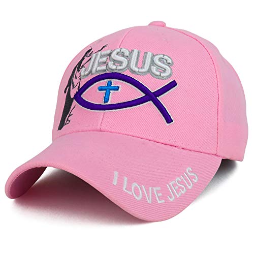 Trendy Apparel Shop Jesus Fish Cross Religion Embroidered Baseball Cap