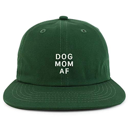 Trendy Apparel Shop Dog Mom AF Embroidered Low Profile Cotton Snapback Cap