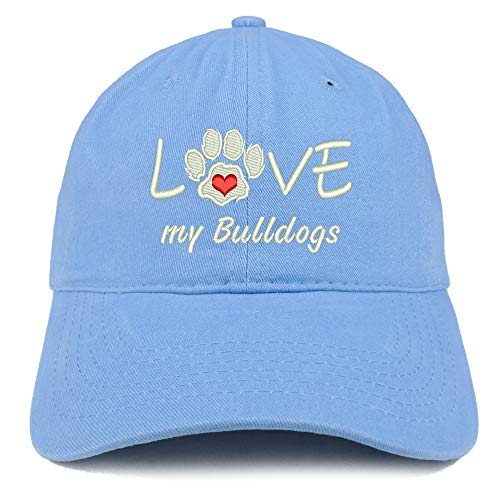Trendy Apparel Shop I Love My Bulldogs Embroidered Soft Crown 100% Brushed Cotton Cap