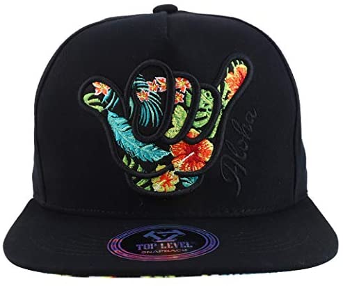 Trendy Apparel Shop Floral Aloha Embroidered 5 Panel Flatbill Snapback Baseball Cap