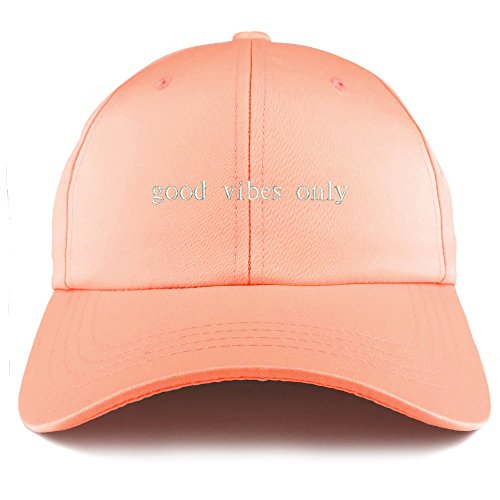Trendy Apparel Shop Good Vibes Only Embroidered Structured Satin Adjustable Cap