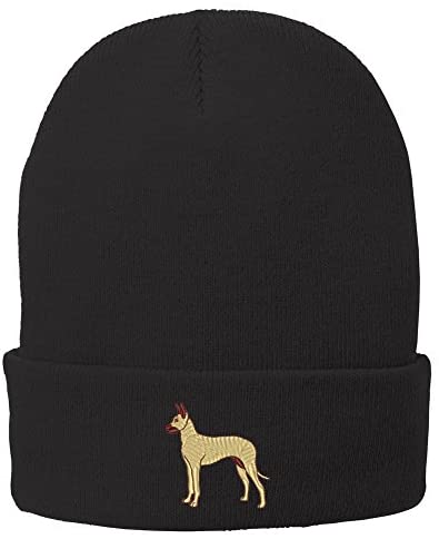Trendy Apparel Shop Great Dane Embroidered Winter Knitted Long Beanie
