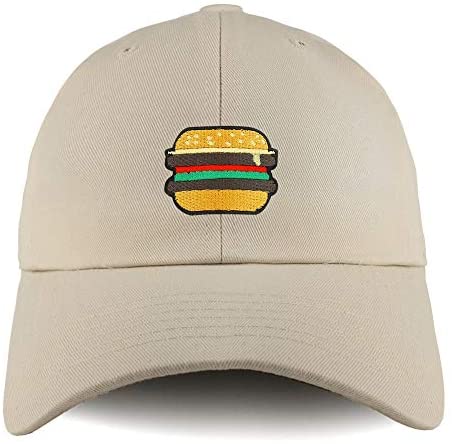 Trendy Apparel Shop Burger Patch Solid Cotton Unstructured Dad Hat
