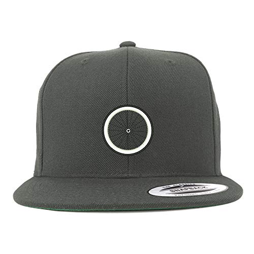 Trendy Apparel Shop Bicycle Wheel Embroidered Flat Bill Snapback Cap