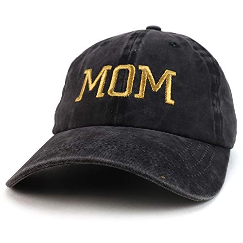 Trendy Apparel Shop Mom Capital Gold Thread Pigment Dyed Low Profile Cotton Cap
