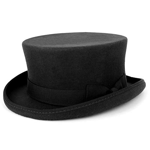 Trendy Apparel Shop Men's Short Crown Wool Felt Top Hat