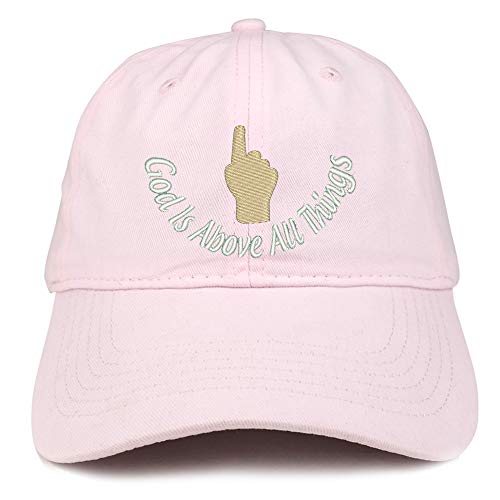 Trendy Apparel Shop God is Above All Things Soft Crown 100% Brushed Cotton Cap