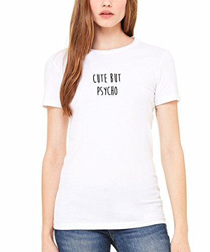 Trendy Apparel Shop Cute But Psycho Printed Women Premium Slim Fit Cotton T-Shirt