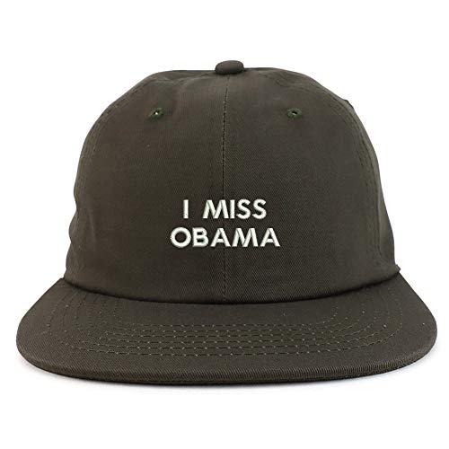 Trendy Apparel Shop I Miss Obama Embroidered Low Profile Cotton Snapback Cap