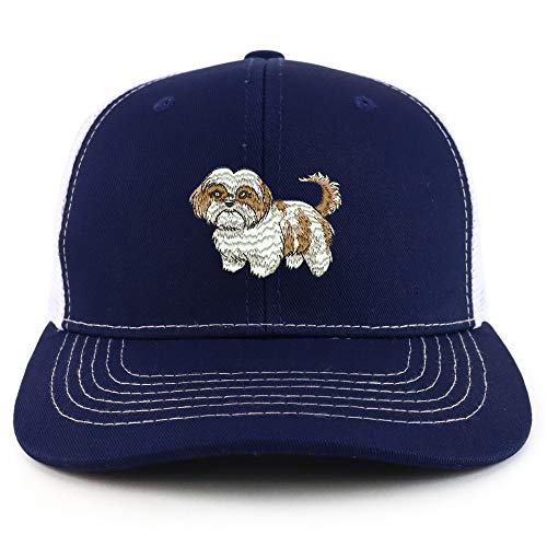 Trendy Apparel Shop Shih Tzu Two Two Tone Mesh Back Trucker Baseball Cap