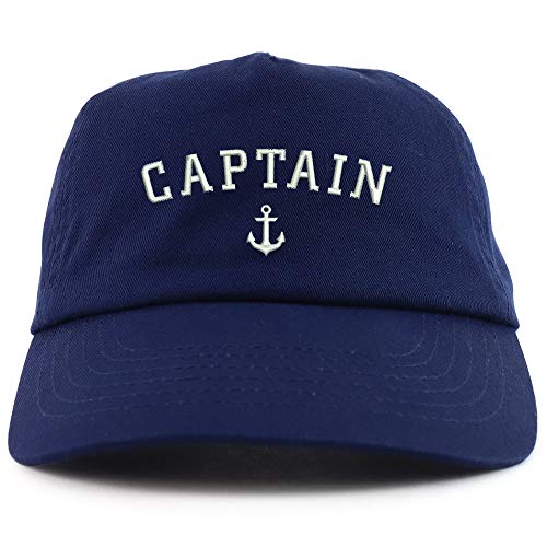 Trendy Apparel Shop Captain Anchor Embroidered 5 Panel Unstructured Soft Crown Baseball Cap
