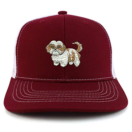 Trendy Apparel Shop Shih Tzu Two Two Tone Mesh Back Trucker Baseball Cap