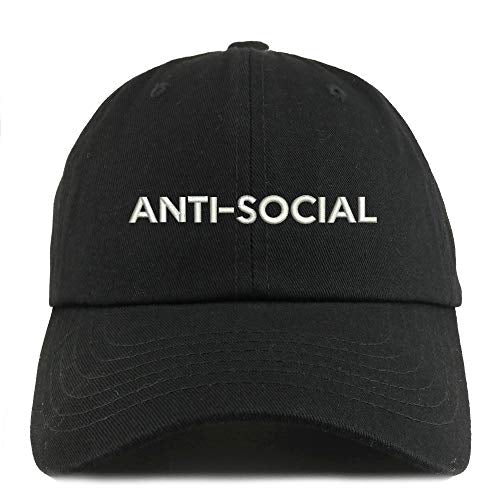 Trendy Apparel Shop Anti Social Solid Adjustable Unstructured Dad Hat