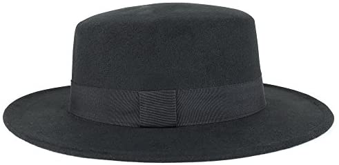 Trendy Apparel Shop Women's Poly Faux Felt Panama Hat with Text 'Unity' Underbrim - Black