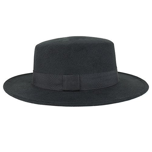 Trendy Apparel Shop Women's Poly Faux Felt Panama Hat with Text 'Unity' Underbrim - Black