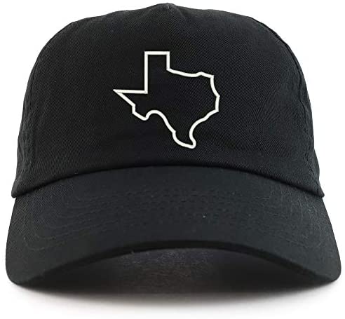 Trendy Apparel Shop Texas State Outline Embroidered 5 Panel Unstructured Soft Crown Baseball Cap