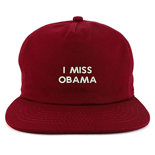 Trendy Apparel Shop I Miss Obama Cotton Unstructured Flatbill Snapback Cap