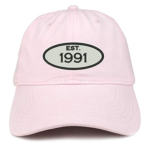 Trendy Apparel Shop 30th Birthday Established 1991 Soft Crown Brushed Cotton Cap