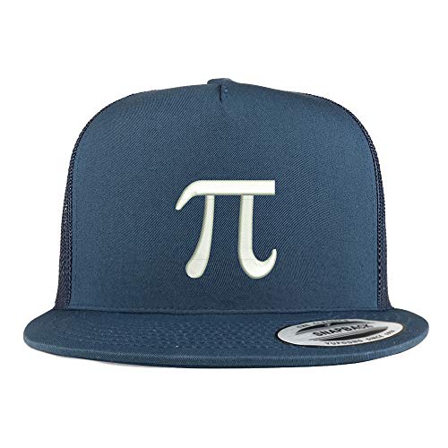 Trendy Apparel Shop Pi Day Symbol 5 Panel Flatbill Trucker Mesh Snapback Cap
