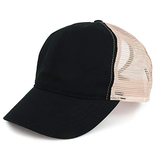 Trendy Apparel Shop Kid's Youth Unstructured Mesh Back Ponytail Baseball Cap